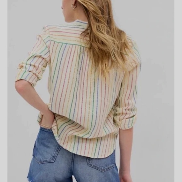 Gap Button Down Crinkle Gauze Lined womens Shirt - Picture 2 of 4